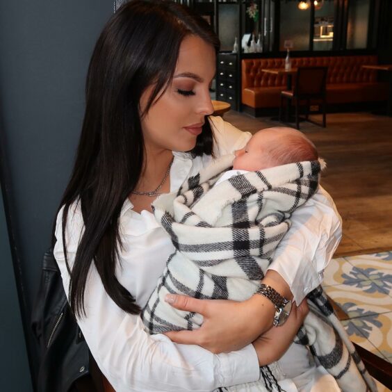 Blake Nilssen as a baby with mum Ellie Johnson, 27