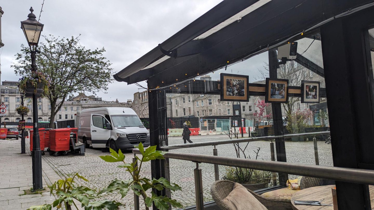 Cafe 52 on the Green has been ordered to get rid of its outdoor seating to allow access for construction traffic at the Aberdeen market site.